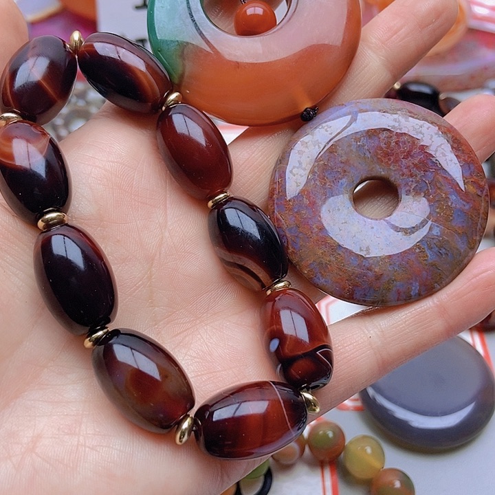 【闪购商品】玛瑙/玉髓珠宝半成品未镶嵌红*