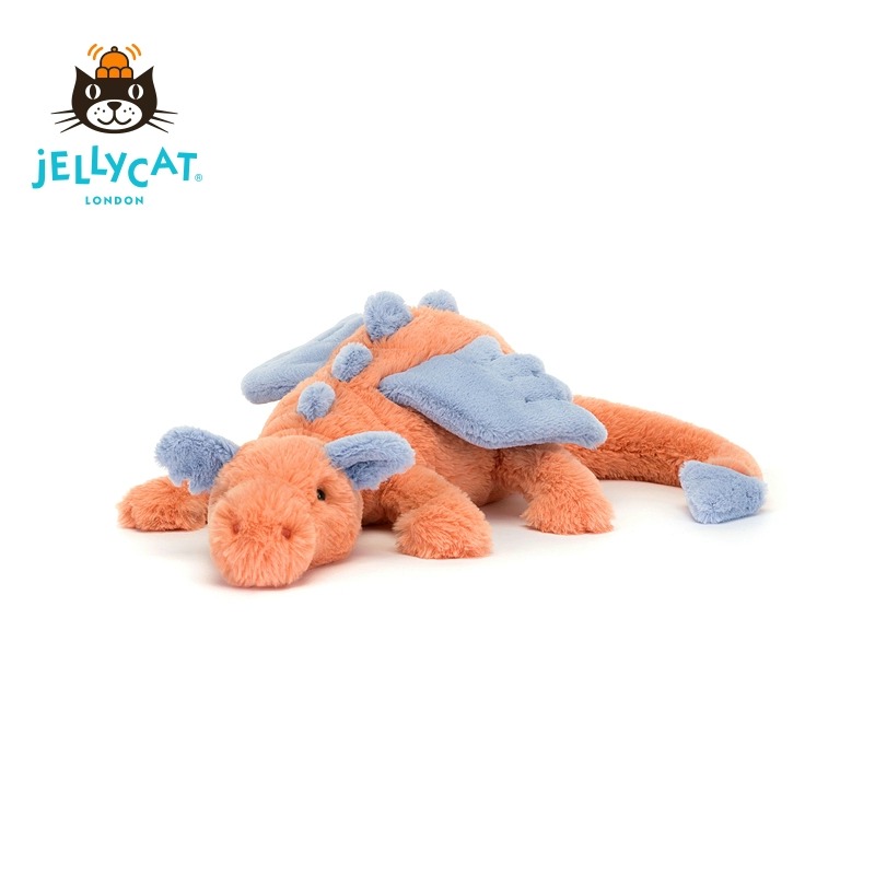 英国Jellycat新款柿色雪龙毛绒玩具柔软儿童柿子龙玩偶陪伴礼物