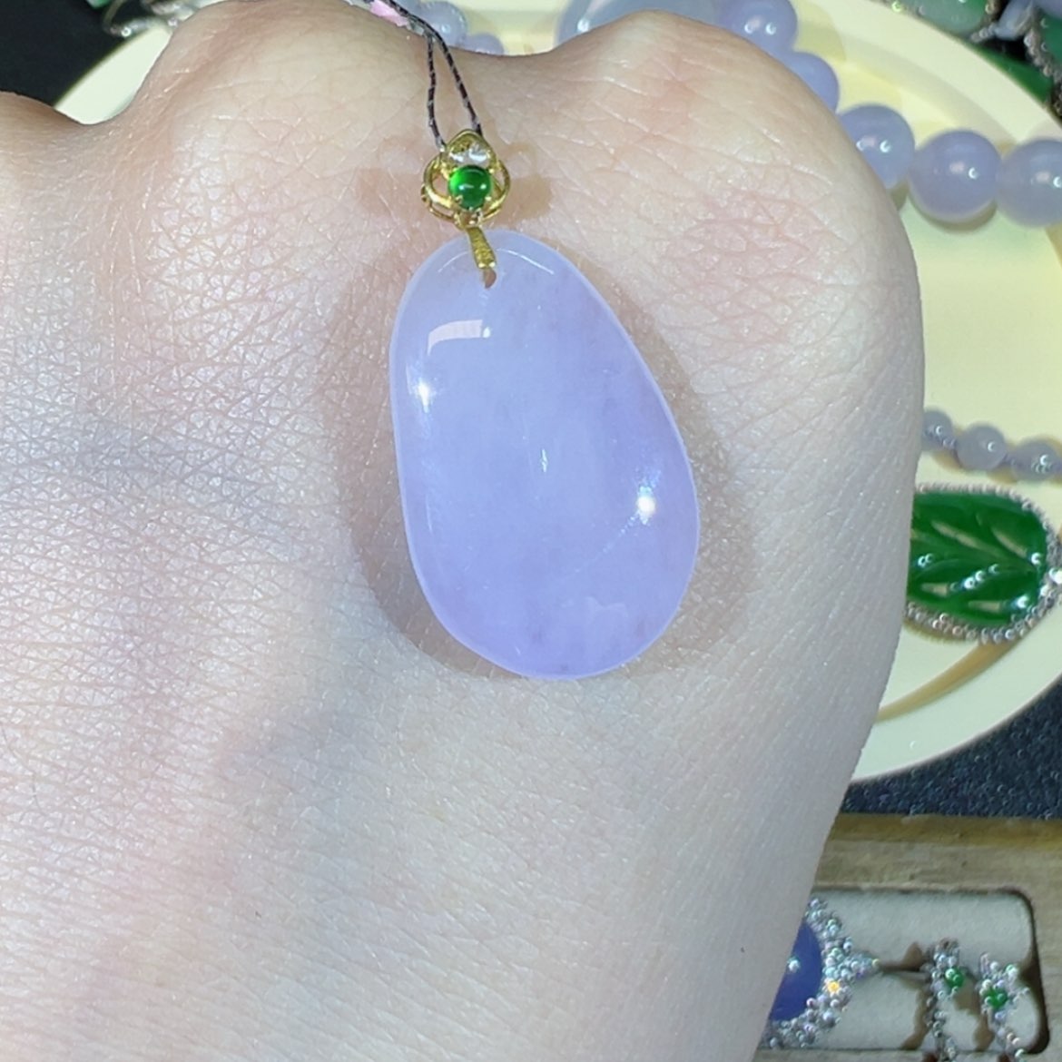 【闪购商品】翡翠颈饰18K金镶嵌缅甸翡翠吊坠