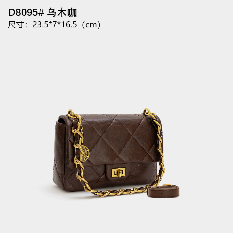 【RAIN.CUN】ZT-D8095-乌木咖RAIN.CUN气质百搭简约斜跨轻奢女包