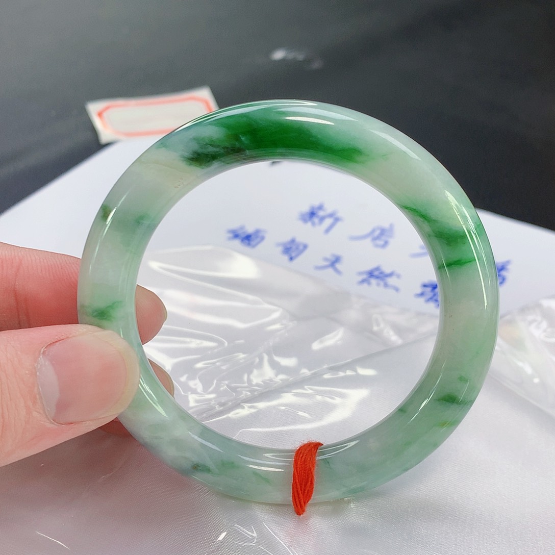 翡翠手镯未镶嵌165缅甸天然翡翠A货