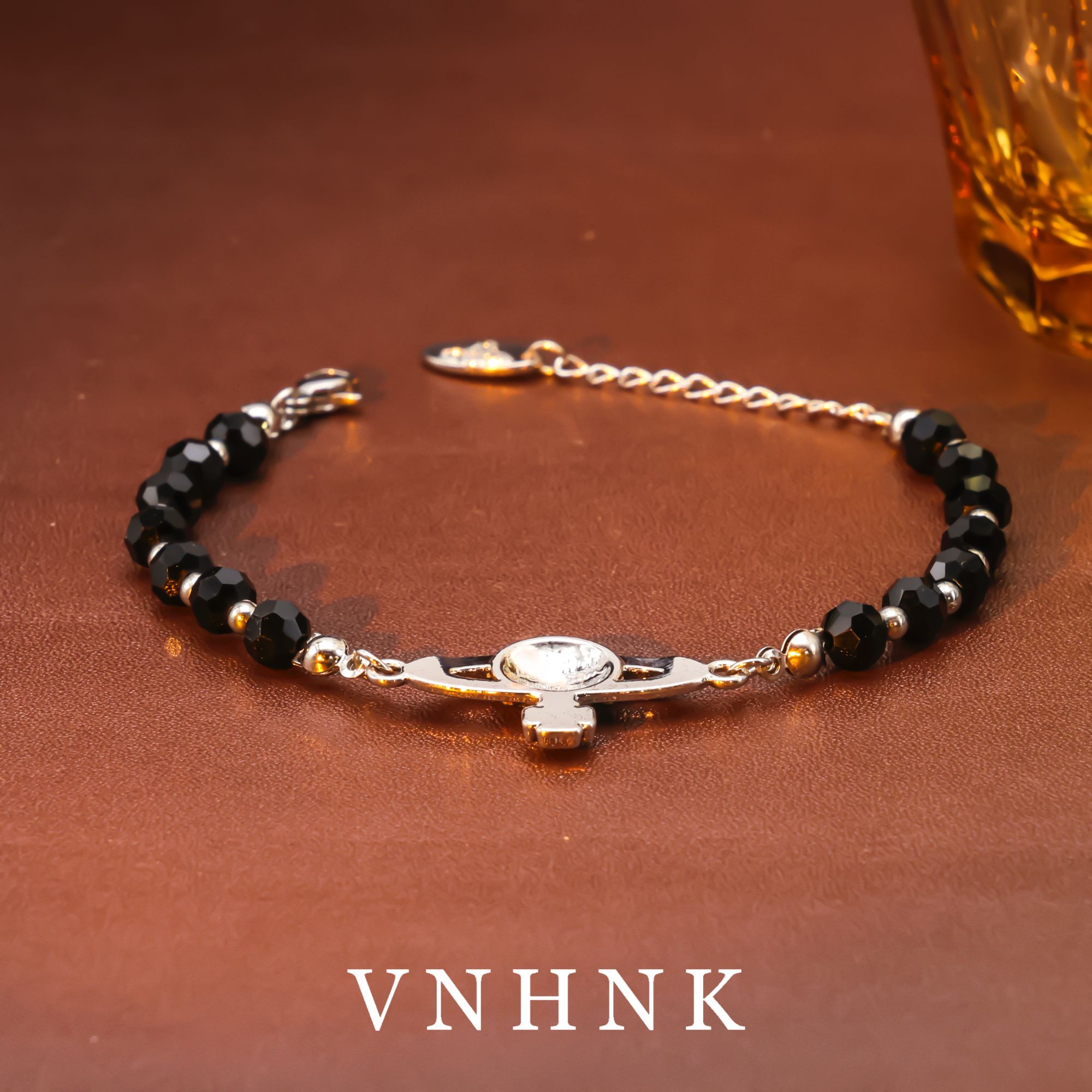 铜合金合成锆石手链 美可儿   YS1413      黑色气质百搭手链