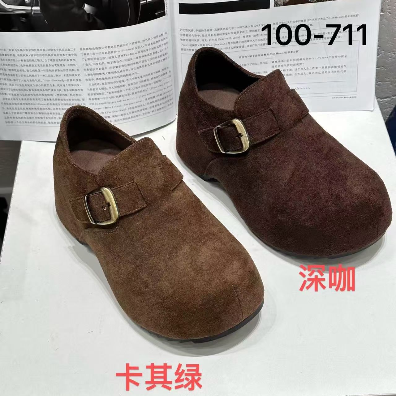 100-711     新款厚底舒适时尚休闲博肯鞋女