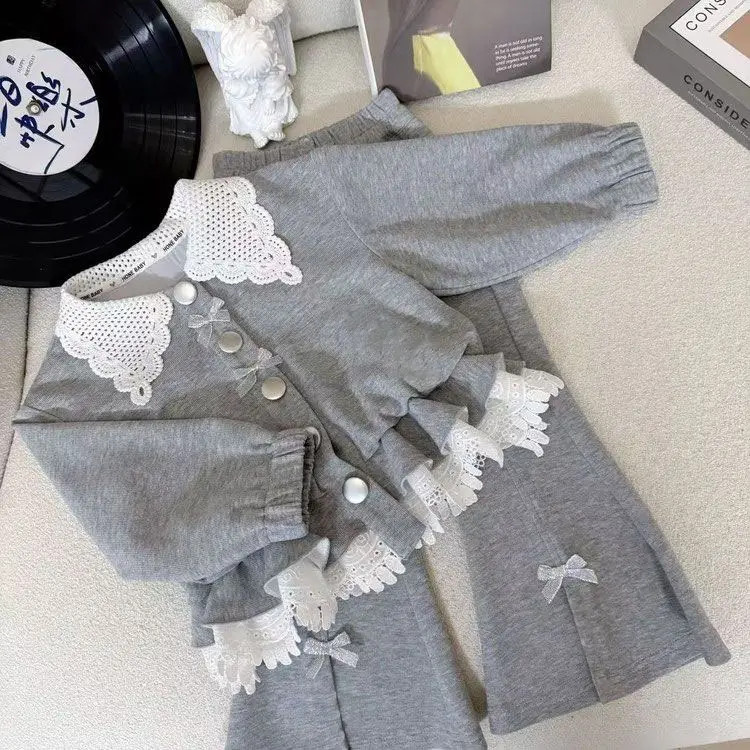 女童韩系穿搭卫衣套装2025秋季新款洋气儿童网红喇叭裤两件套