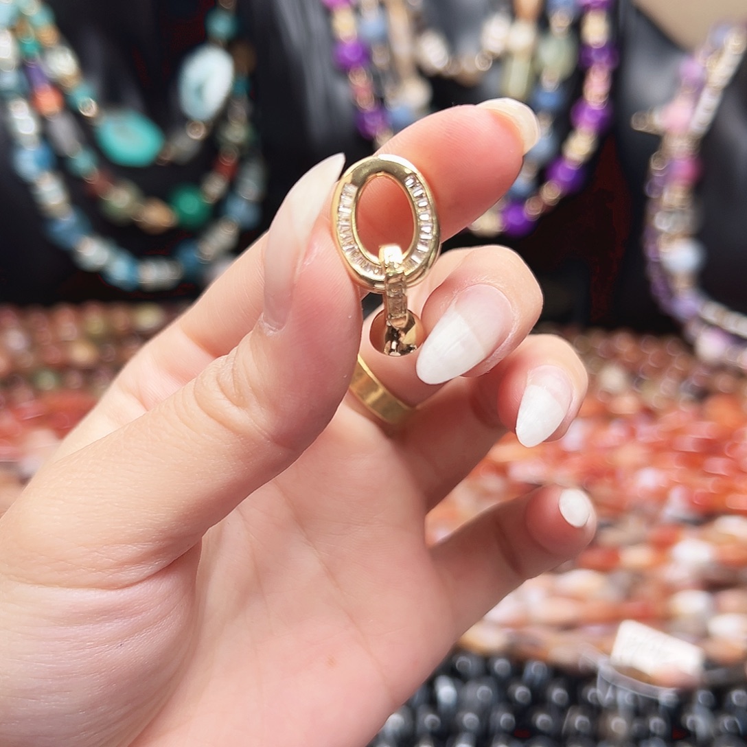 玛瑙/玉髓未镶嵌珠宝半成品r50 5d高工艺扣头一个