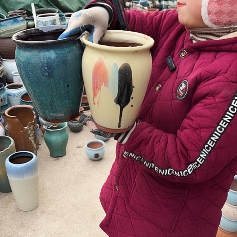 口17高24瑕疵盆子 