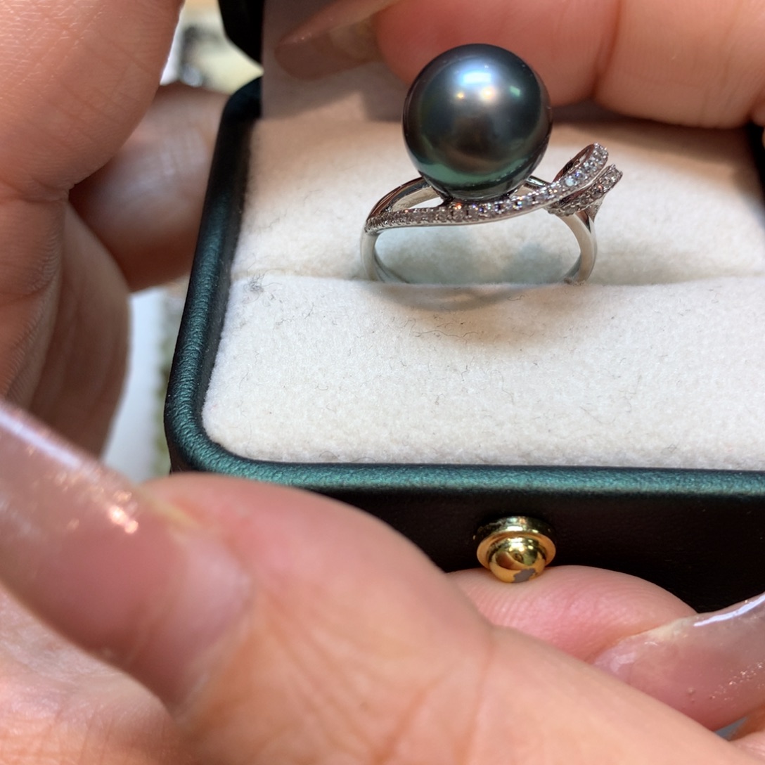 海水珍珠戒指银S925镶嵌