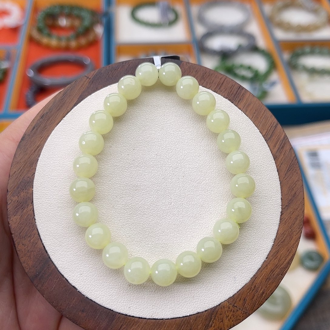 和田玉未镶嵌手串A14卡8