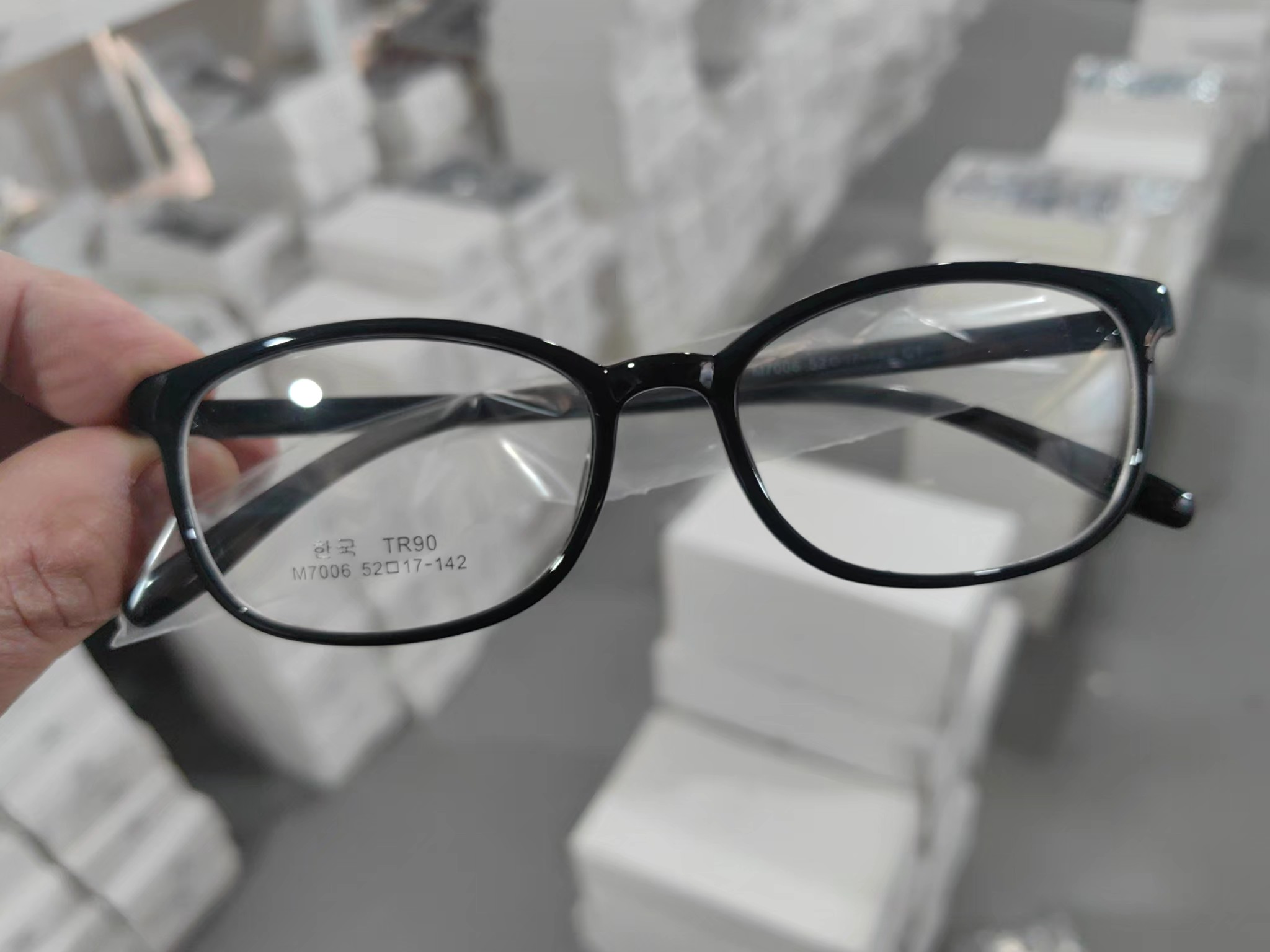 品质TR90青少年镜框  超轻黑框透明