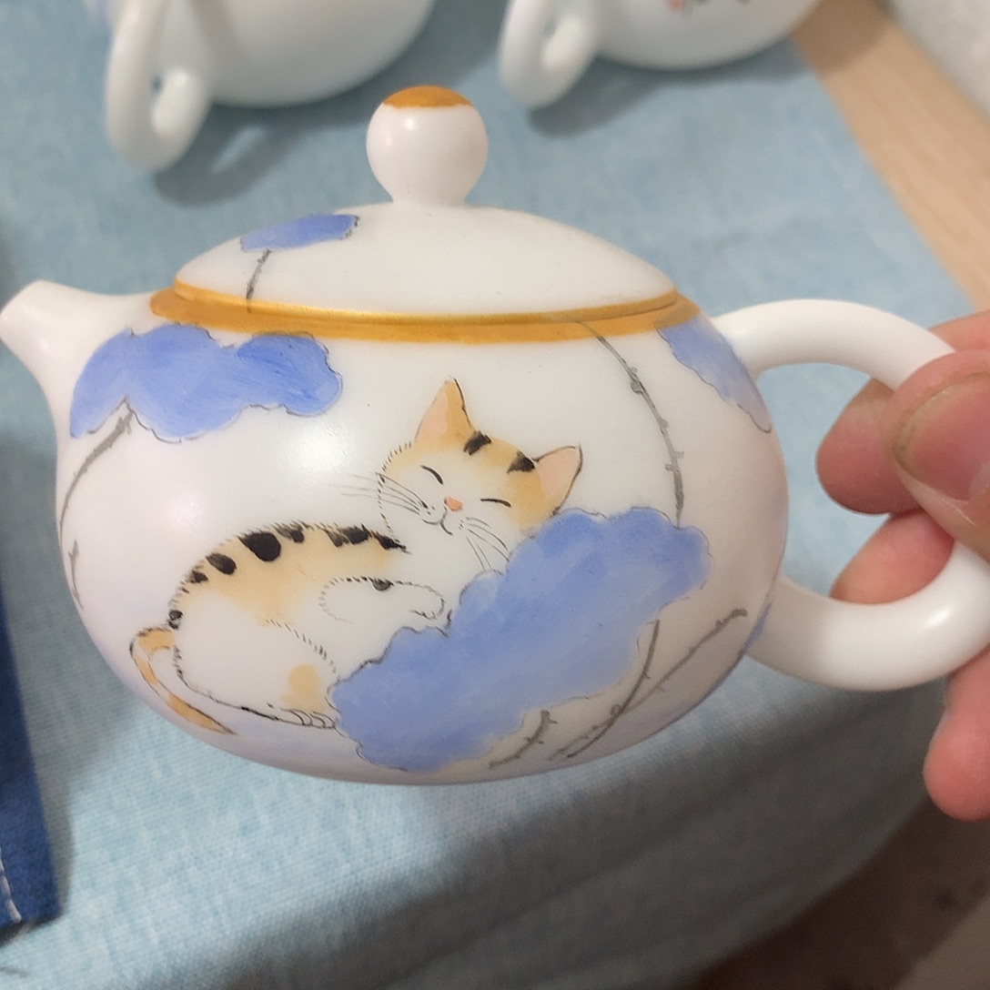 冰种素烧手绘西施壶