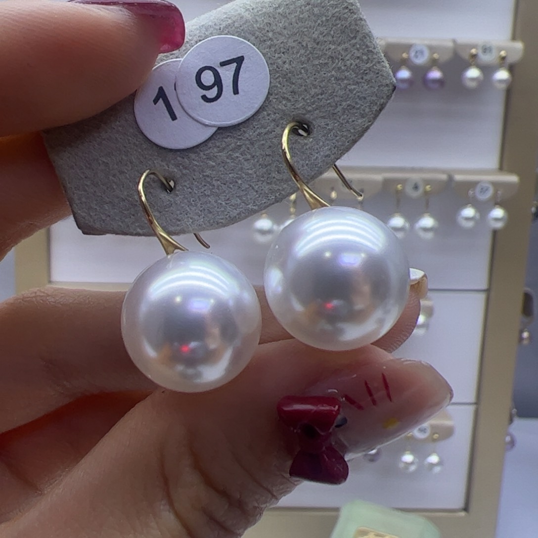 淡水珍珠耳饰18K金镶嵌