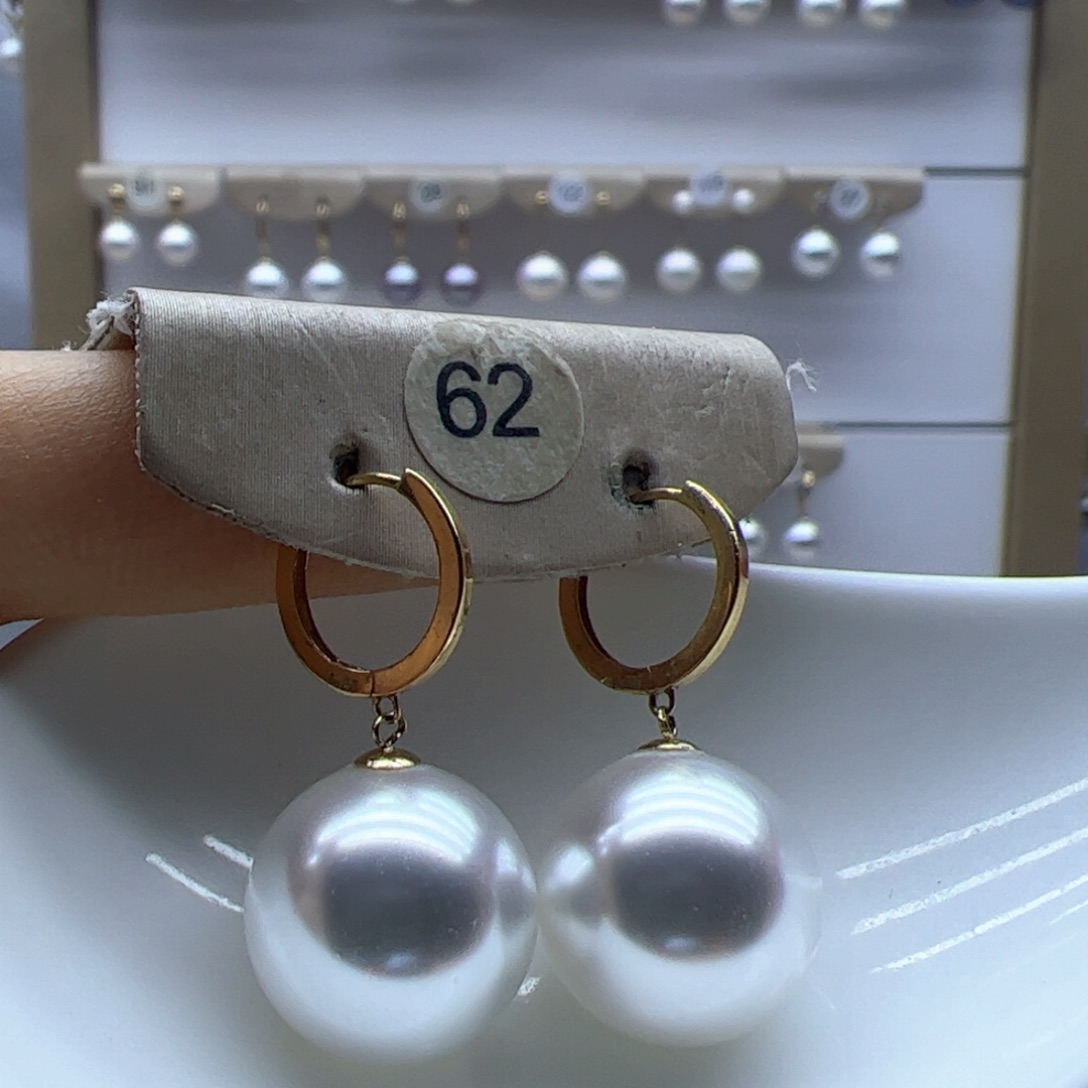 淡水珍珠耳饰18K金镶嵌