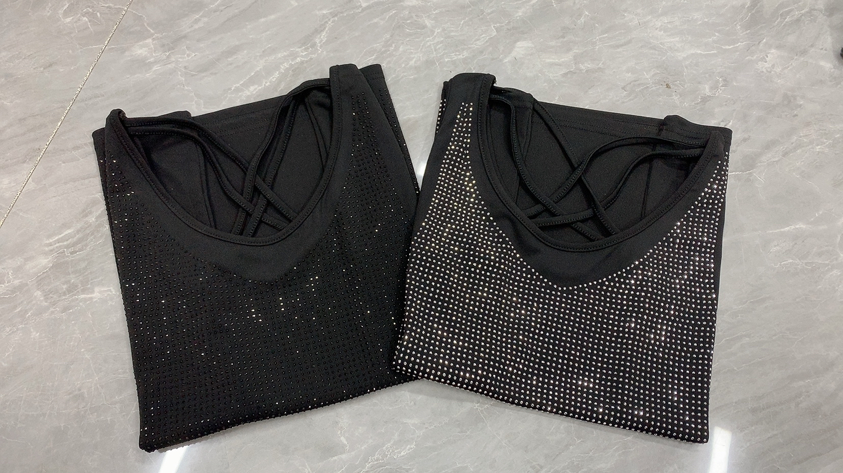 时尚洋气美背亮钻吊带背心女夏季显瘦百搭