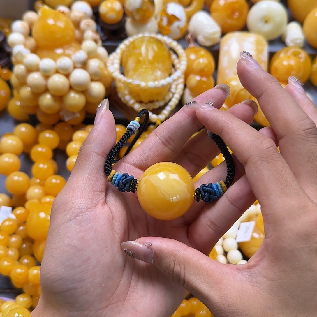 未镶嵌蜜蜡珠宝奇石锁骨33mm