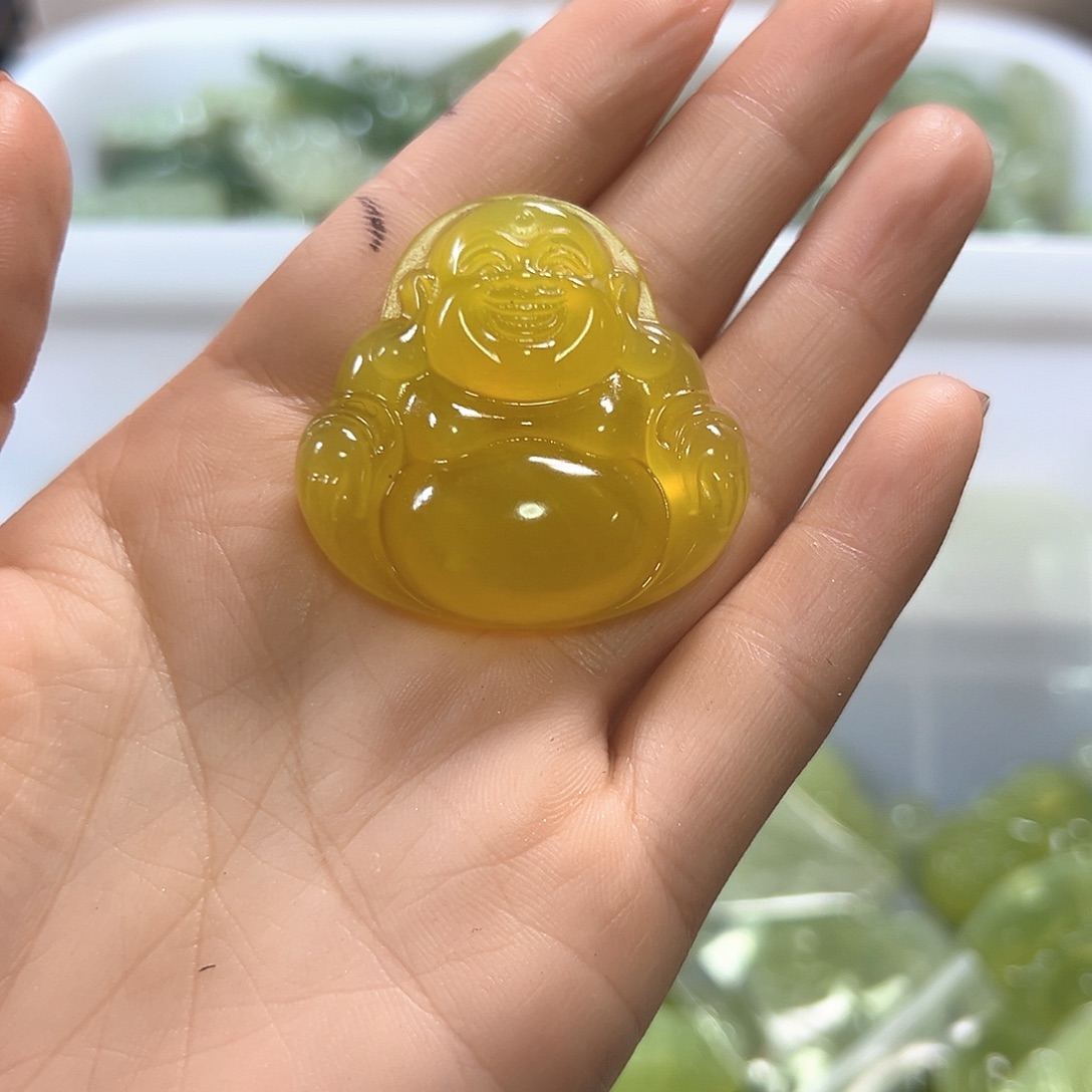 富***金蛇纹石玉未镶嵌颈饰