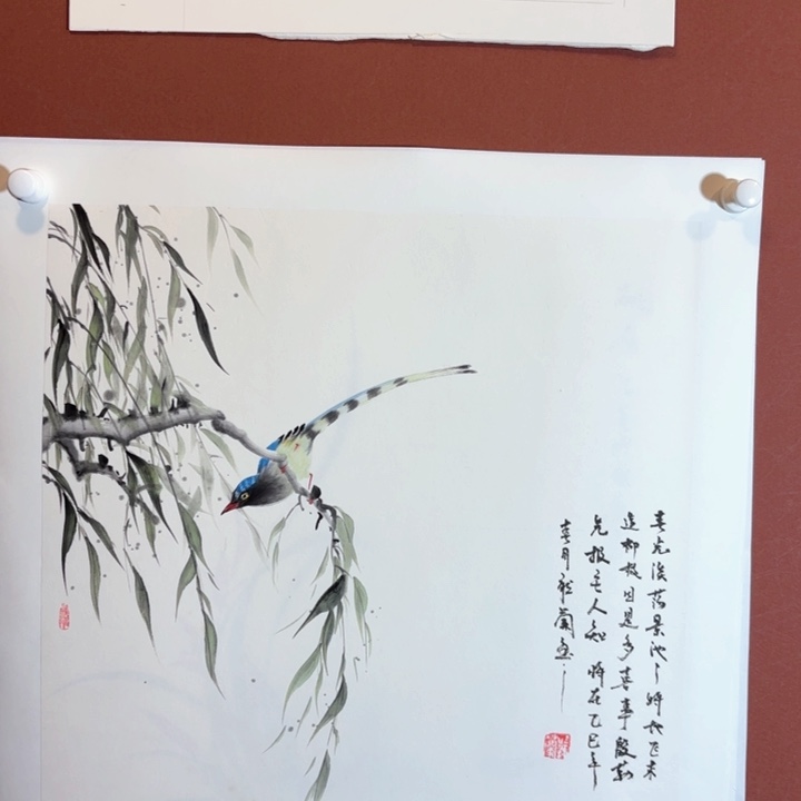 国画听兰老师花鸟