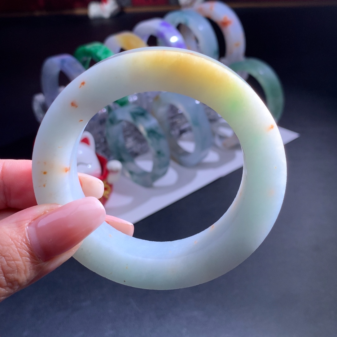 發***财定制翡翠未镶嵌翡翠手镯