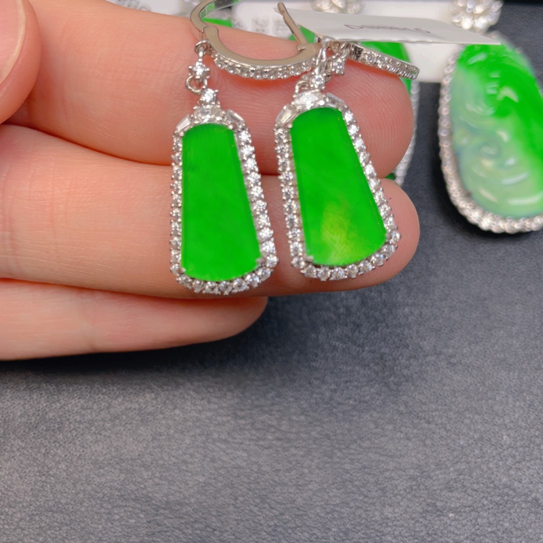 翡翠银S925镶嵌吊坠(不含链)