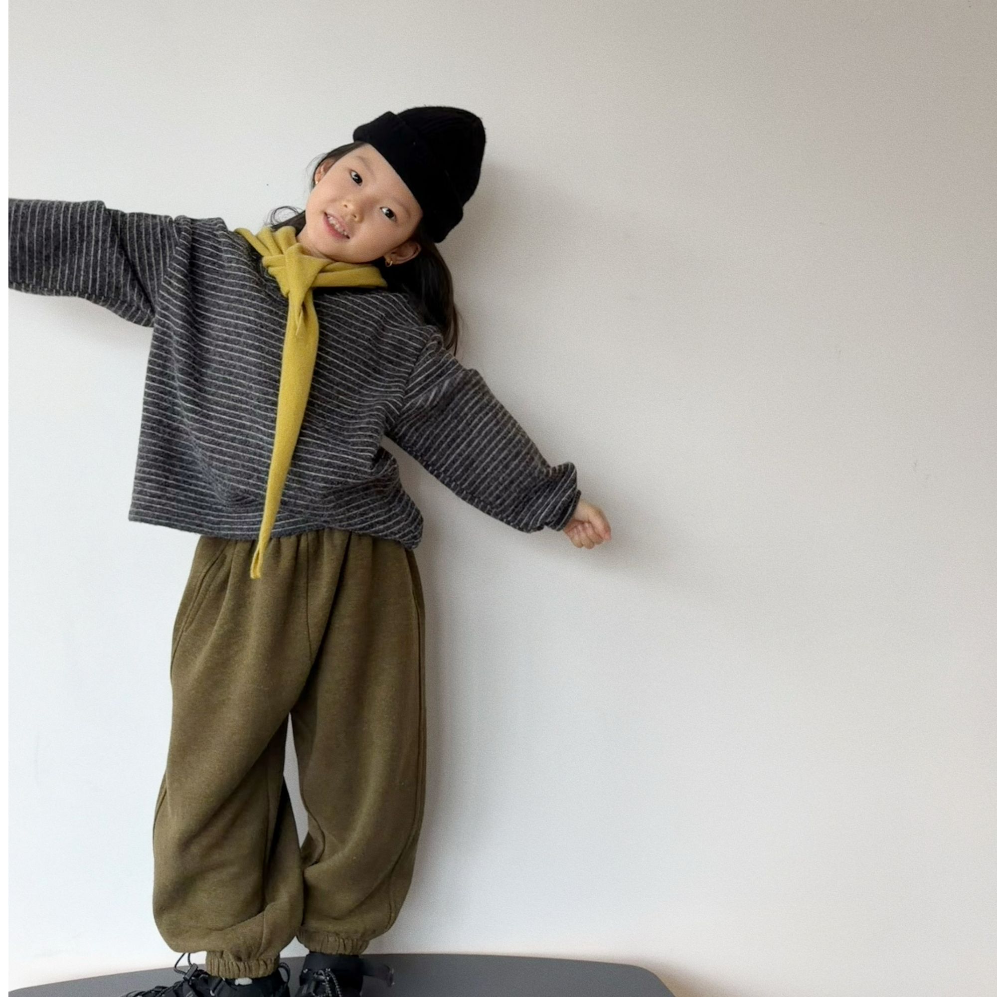 miniwhy亲子童装 | 肤感温暖弹性舒服~绒绒条纹圆领卫衣 25冬