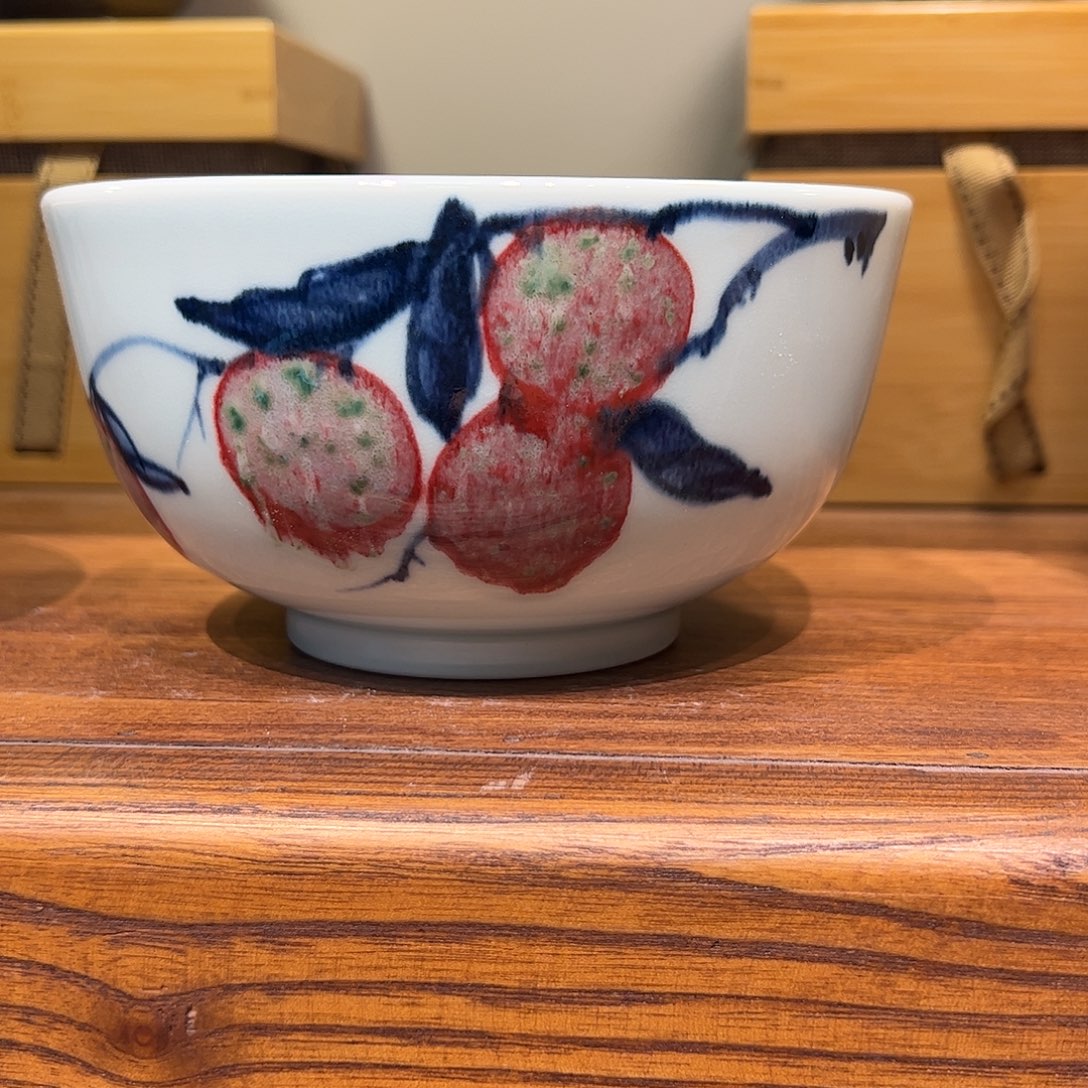 *****青花釉里红色差放漏手工碗