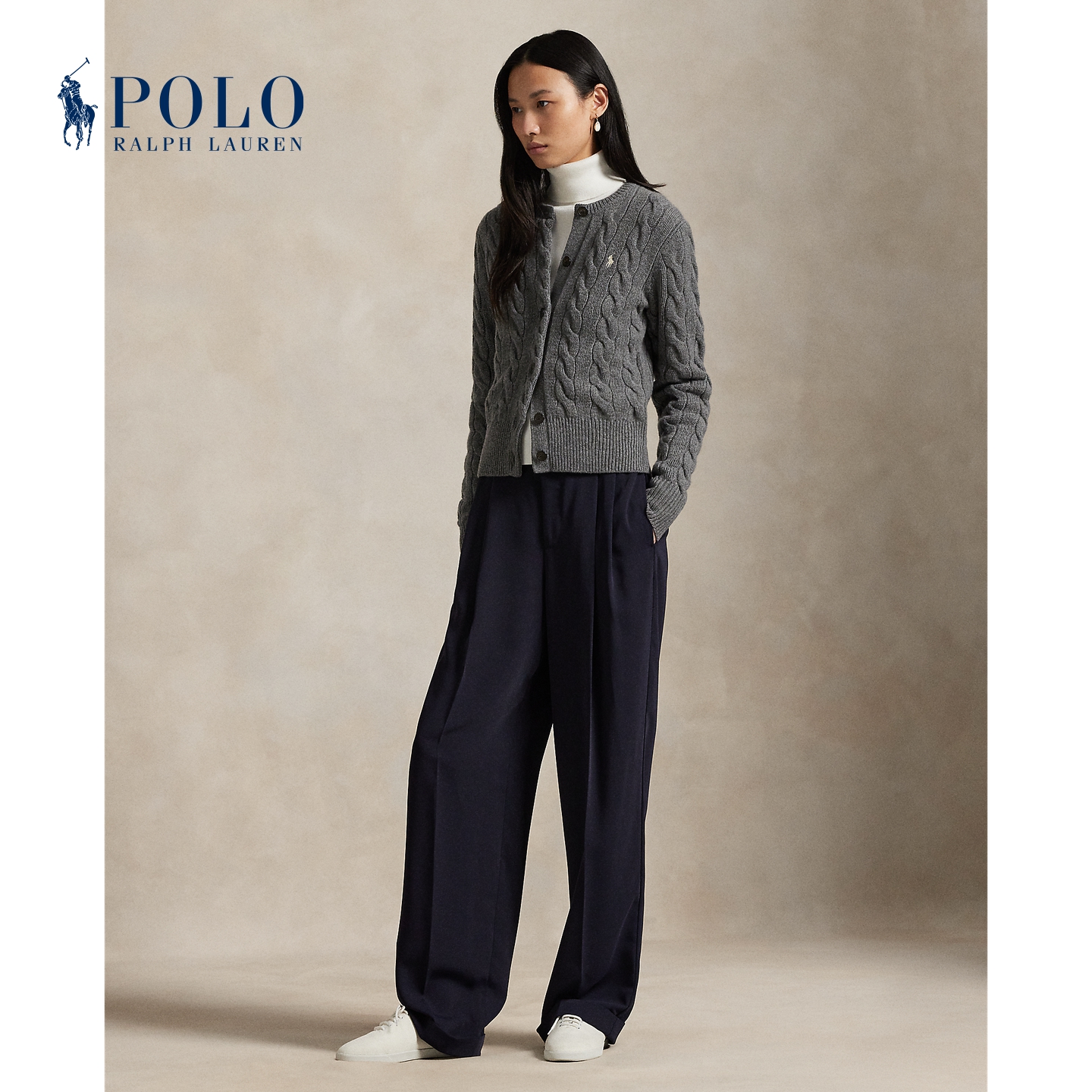 Ralph Lauren拉夫劳伦女装 25年早秋修身版型针织开襟衫211972104