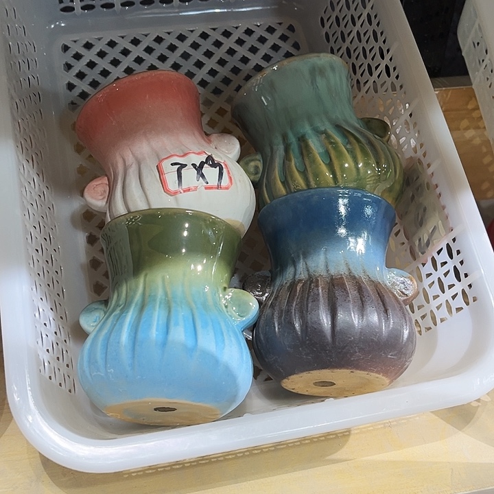 瓷片花盆多肉植物艺术品