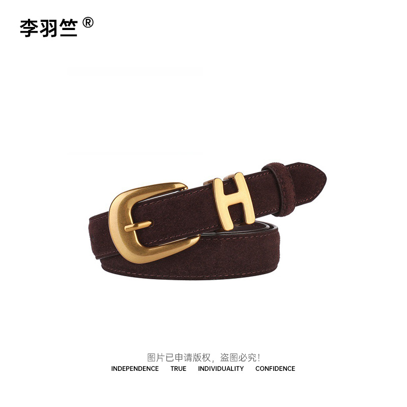 简约风光面女腰带韩版简约红皮带ins牛仔休闲女士