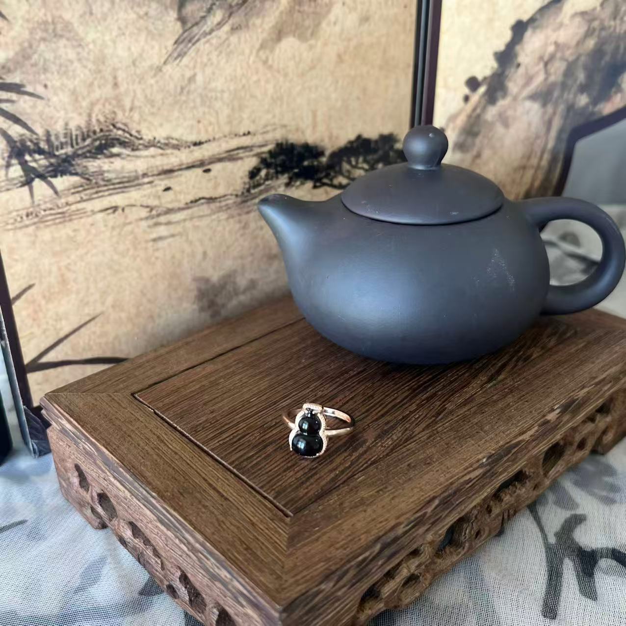 血珀小葫芦戒指设计款