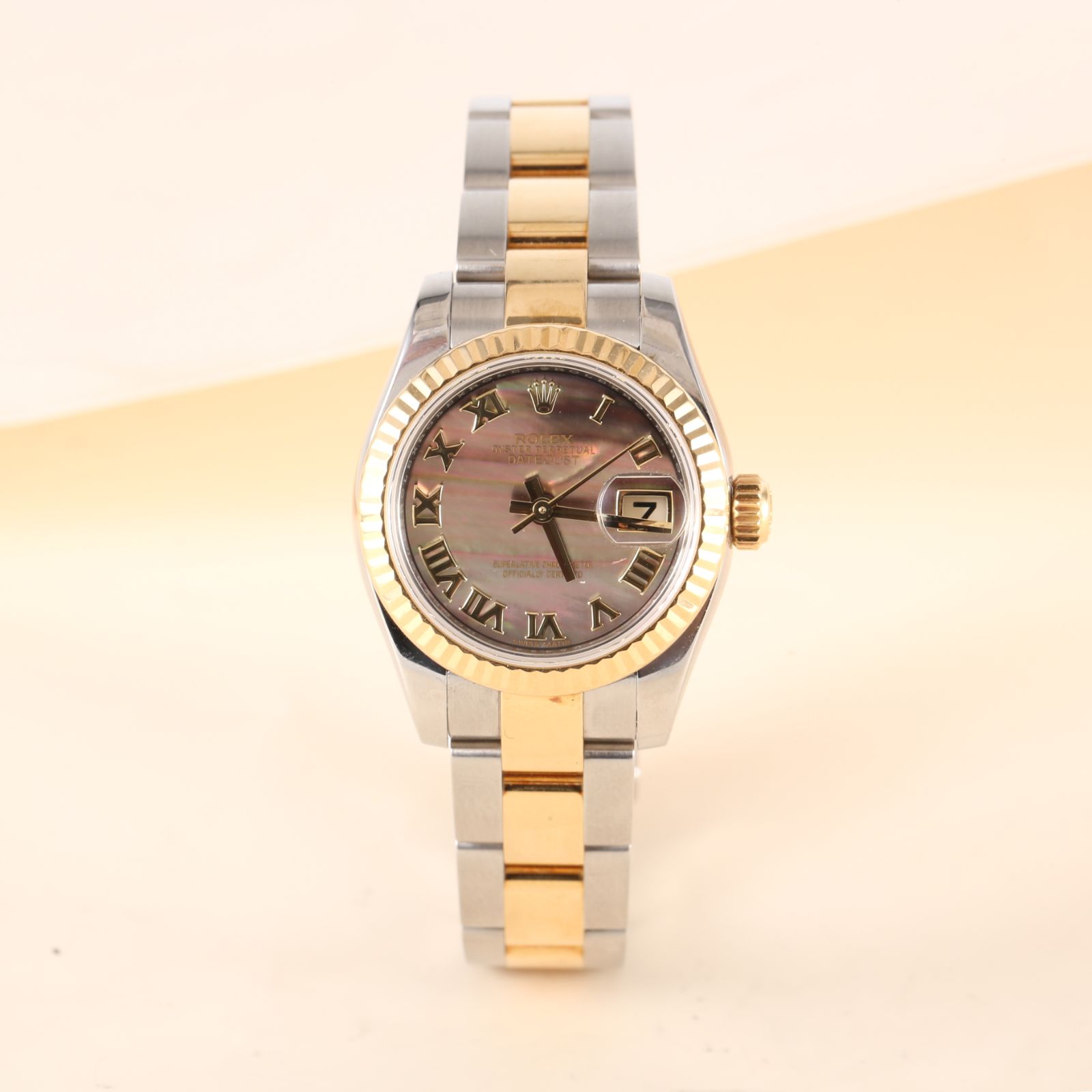 99新 Rolex/劳力士 花花 劳力士女装日志型系列179173 罗马时标 