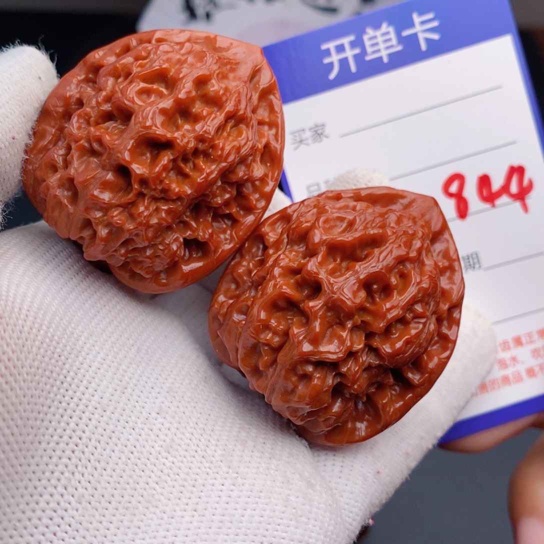 文玩核桃把件40官帽844