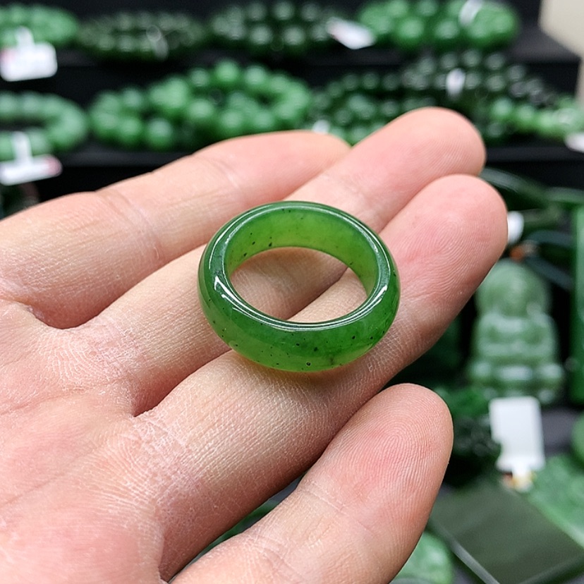 【闪购商品】和田玉（碧玉）戒指未镶嵌L**.