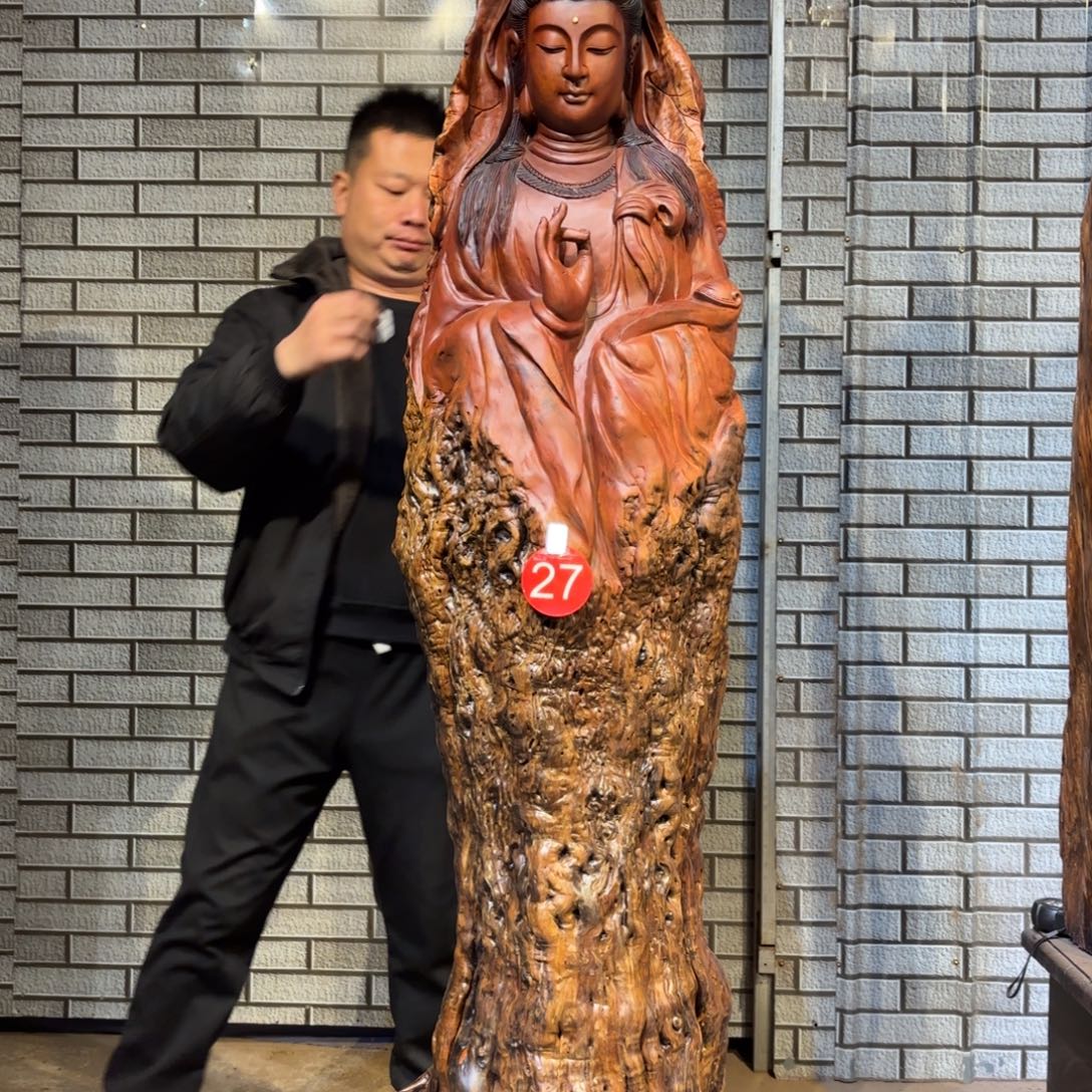 做***的枣木枣木材质南海观音206 47 44《不上楼不入户》