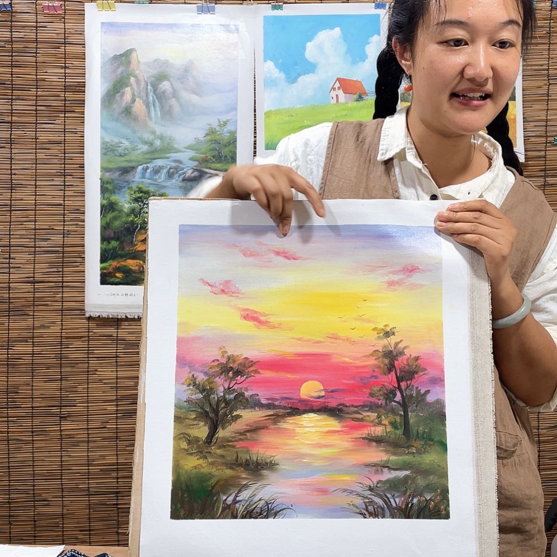 A***y油画行路人画室作品