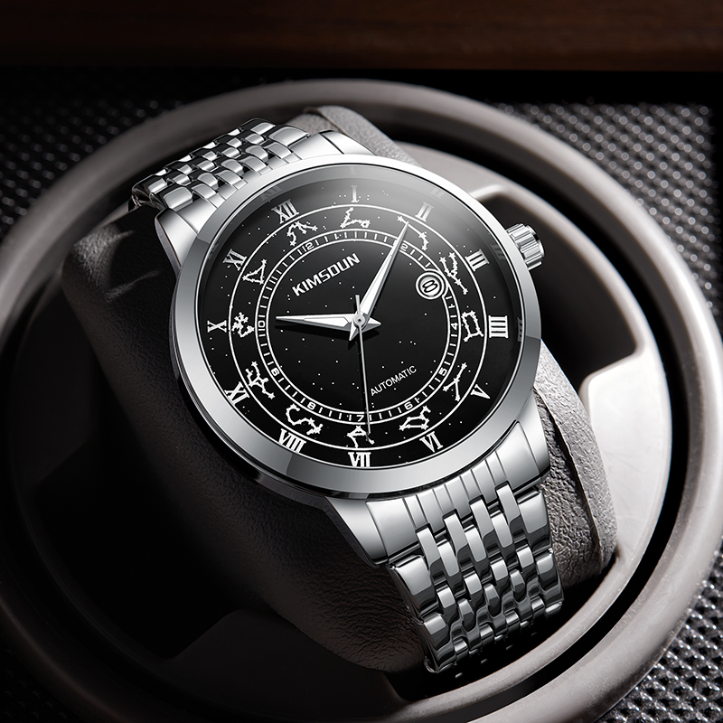 【专柜直发】暗夜星辰系列男士手表夜光防水自动镂空时尚腕表k