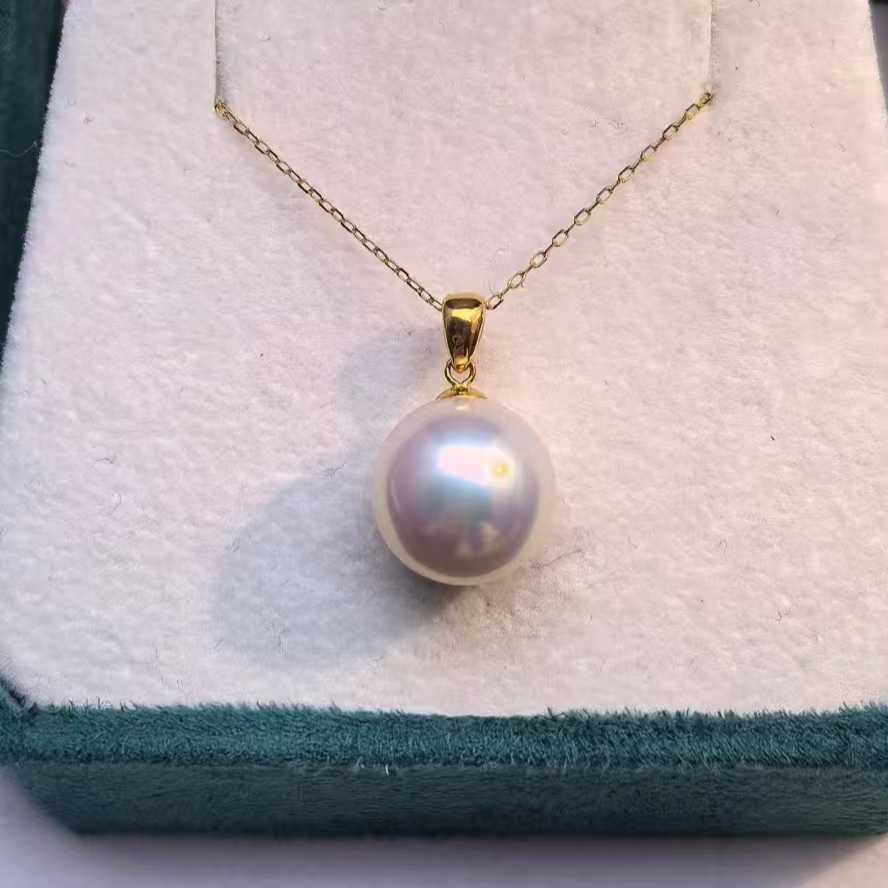 【美滋滋特选】18k金瓜子扣奢华极光龙珠吊坠