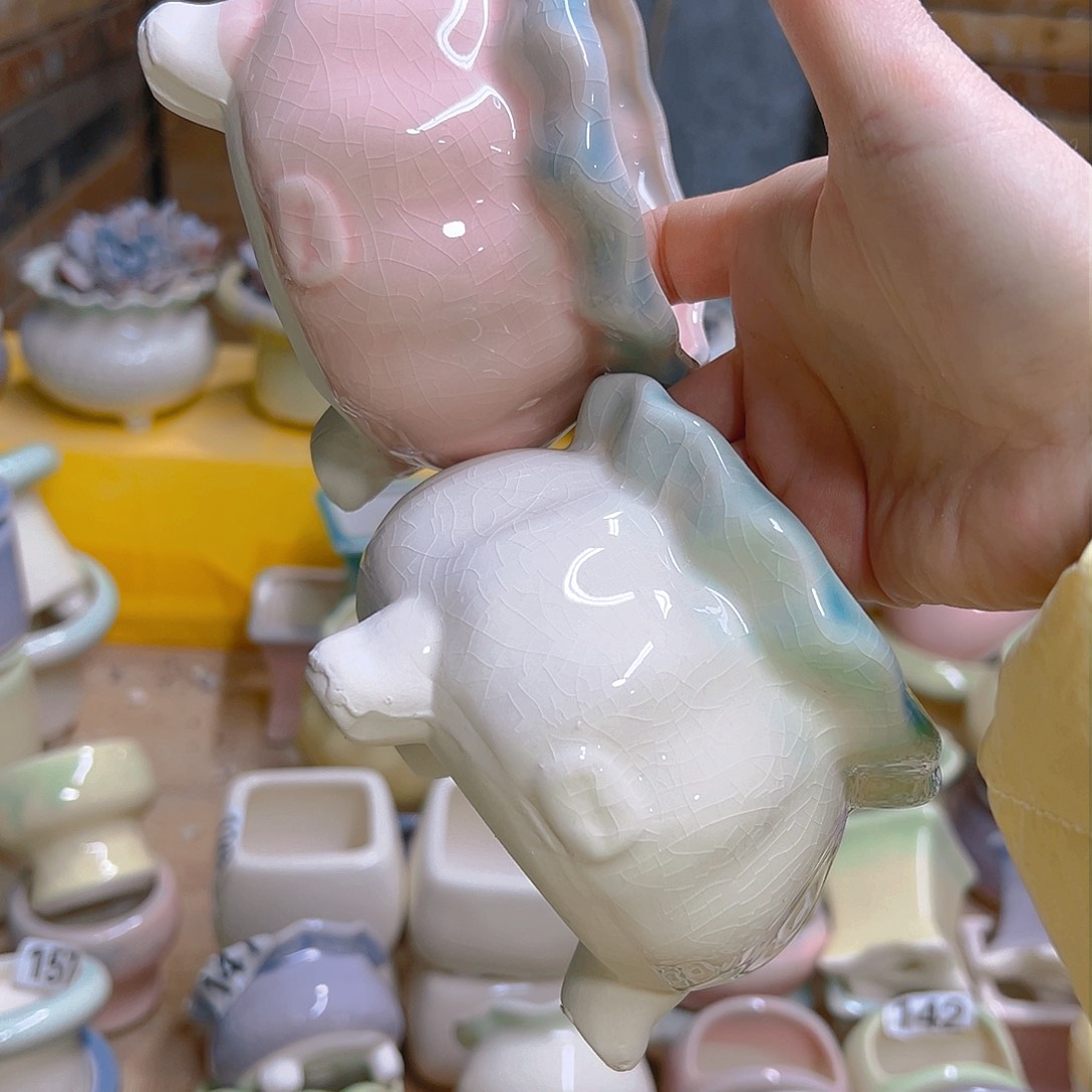 红陶陶瓷花盆当场12包邮