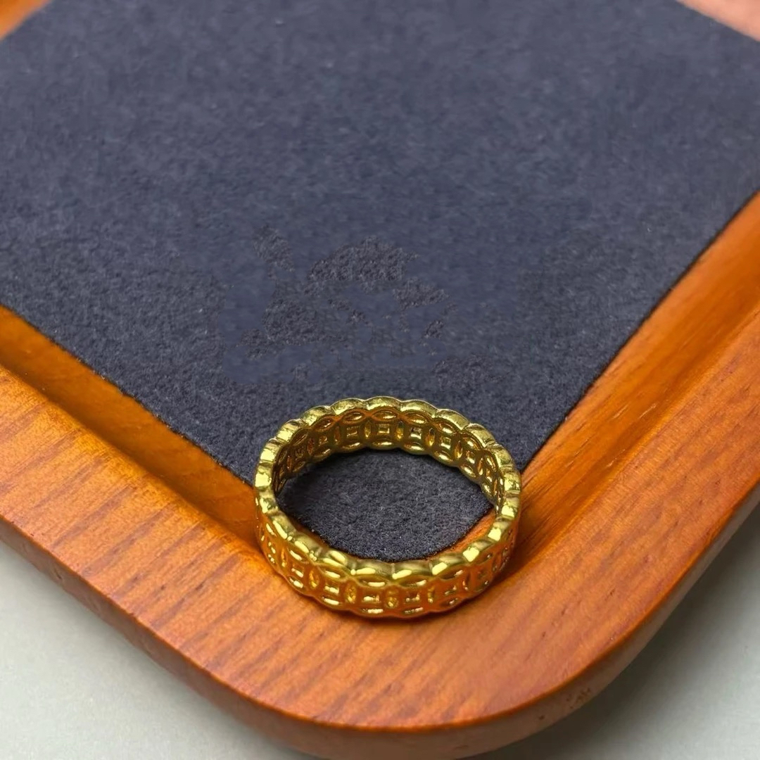 米来金铺足金钱多多戒指女款有钱在手招财指环生日礼物WH1209