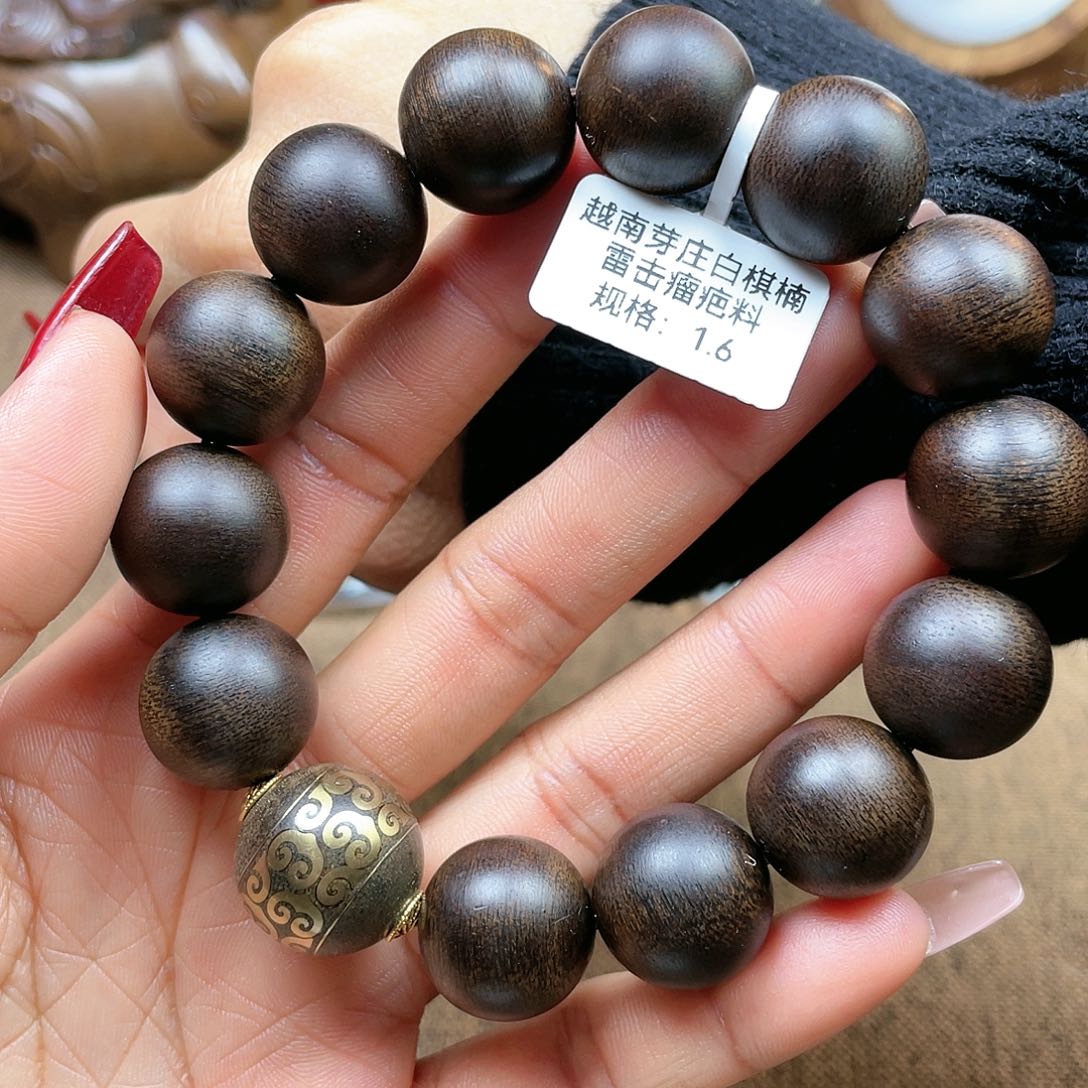 沉香手串豫**哥越南芽庄白棋楠