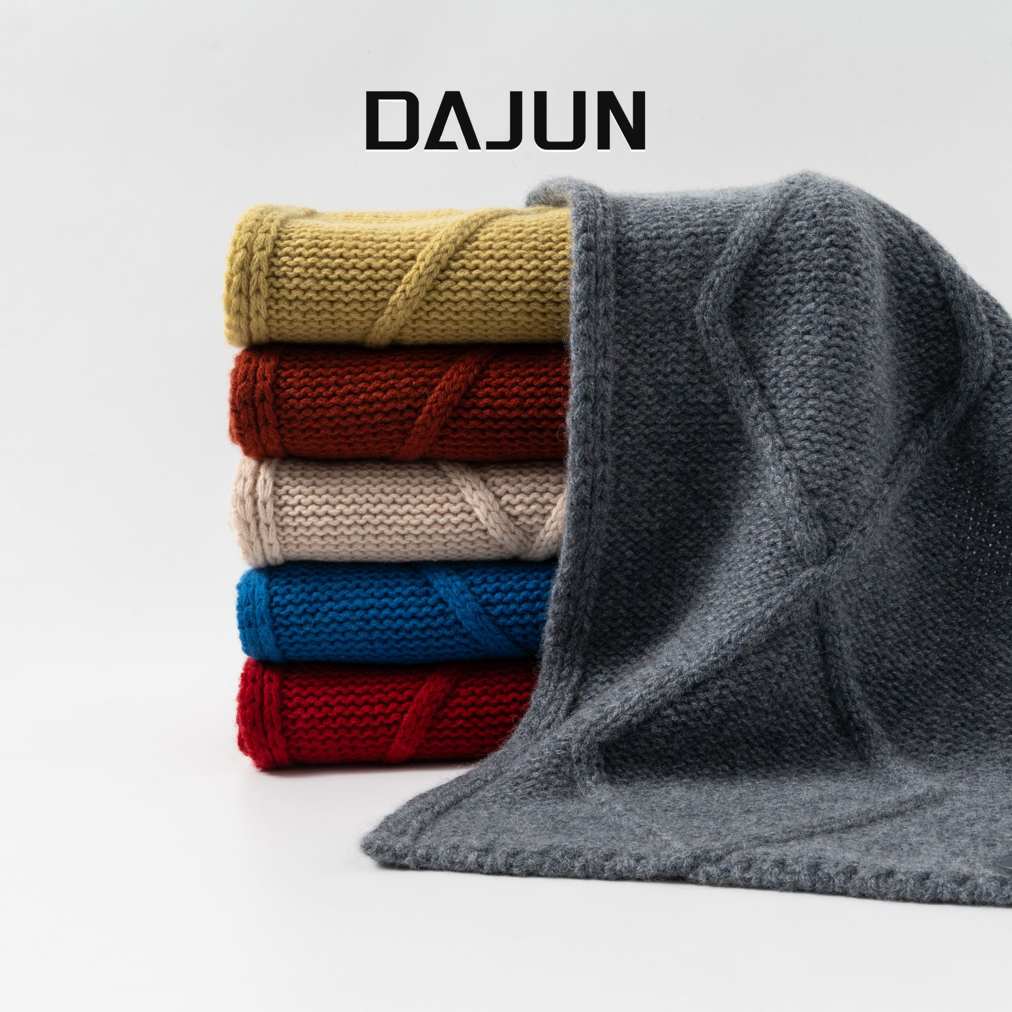 DAJUN大俊 100%澳洲羊毛纽扣脖套披肩