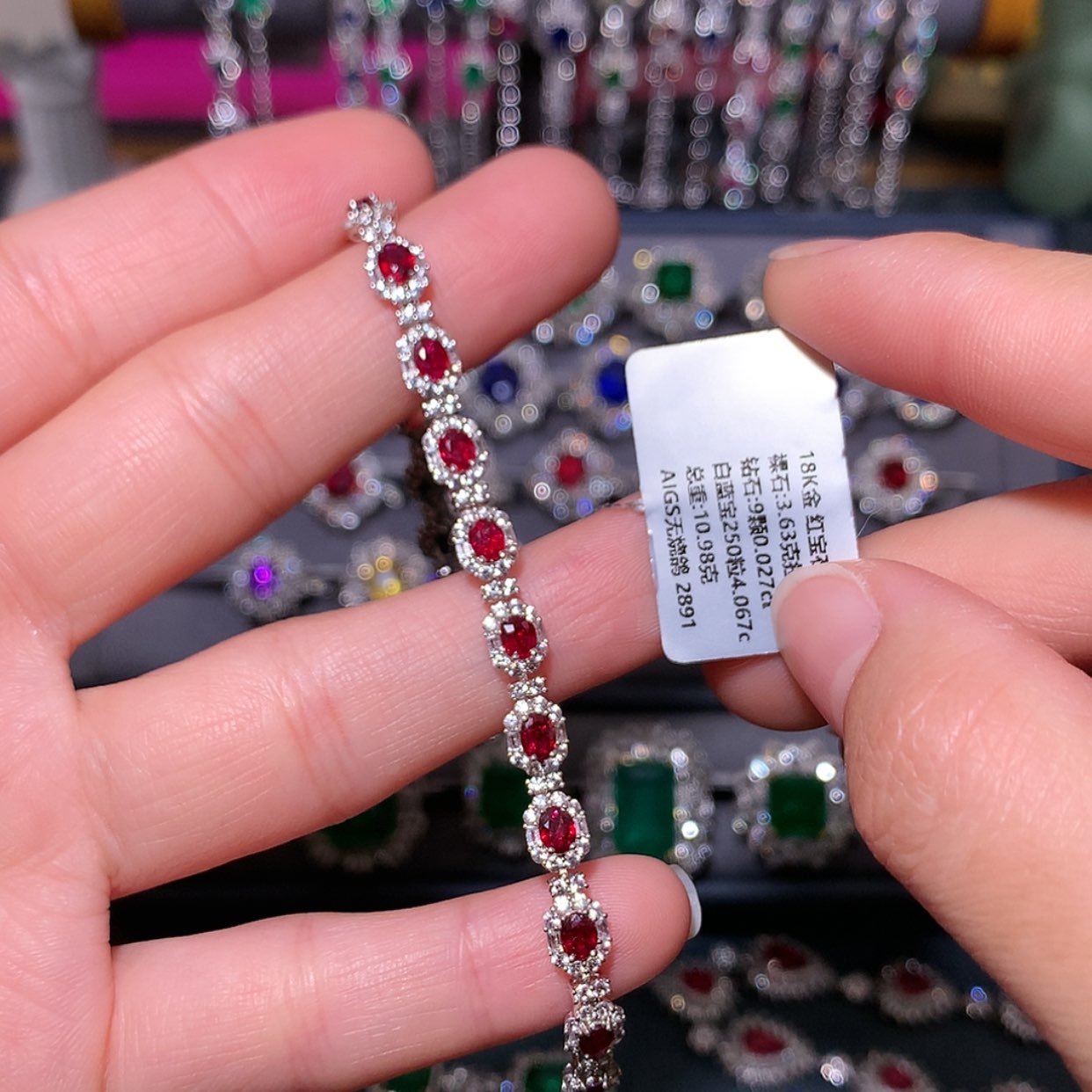 【闪购商品】红宝石手链18K金镶嵌