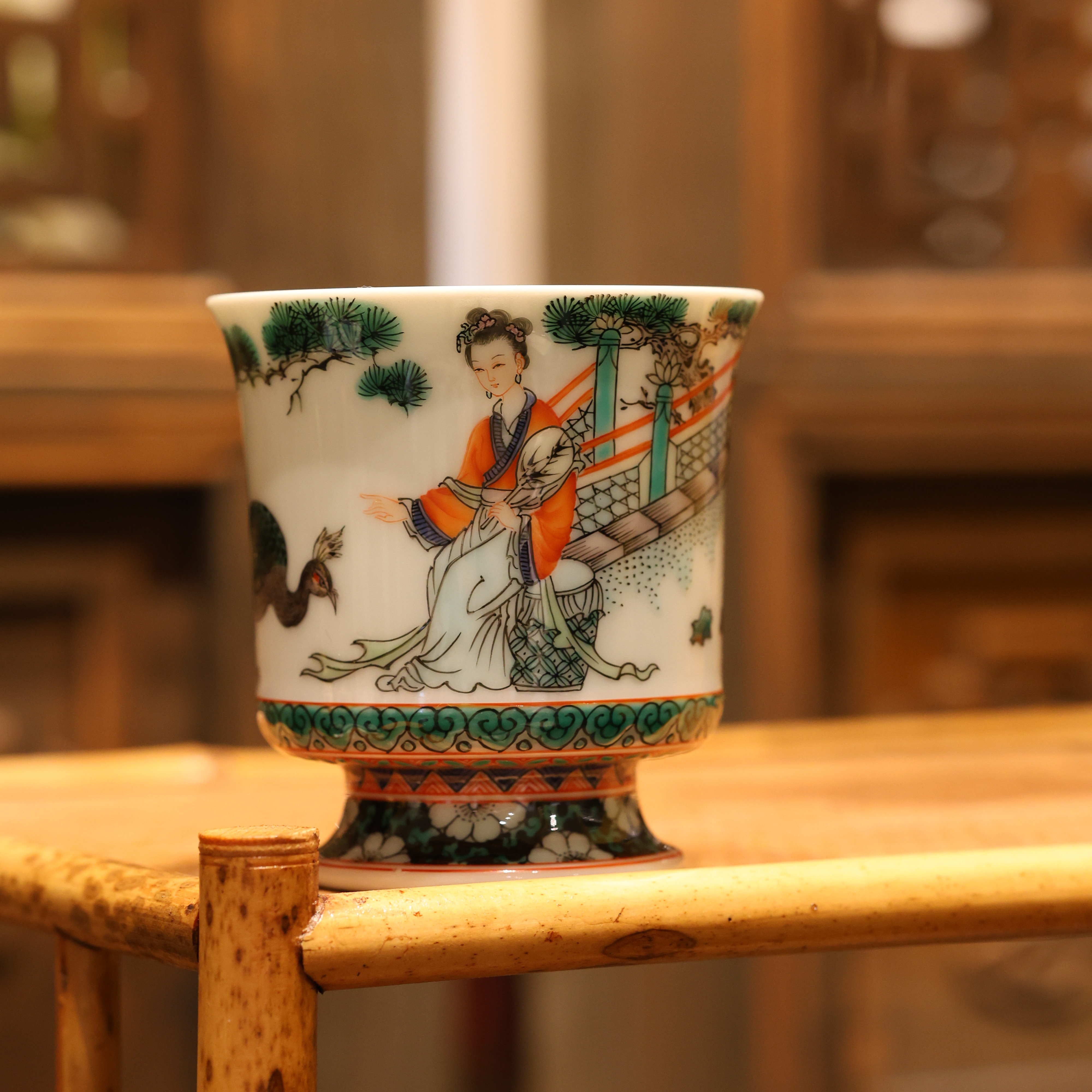 古阅和风·汉宫春晓杯景德镇陶瓷纯手工手绘茶具茶器