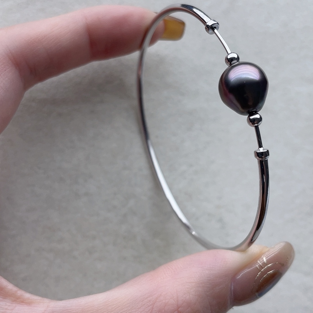 手镯125海水珍珠银S925镶嵌