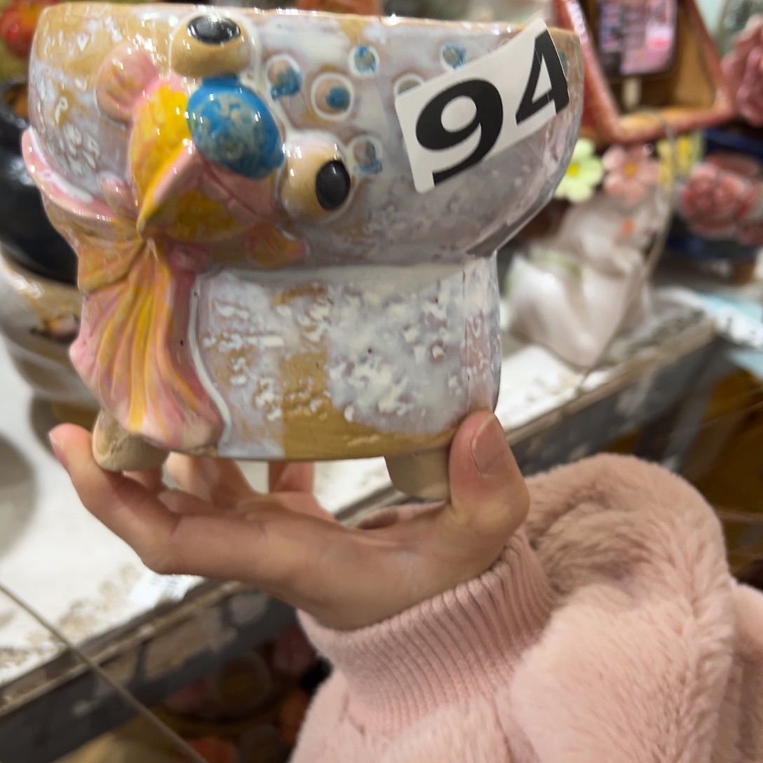  满20发秒退拉黑多肉花盆瑕疵94