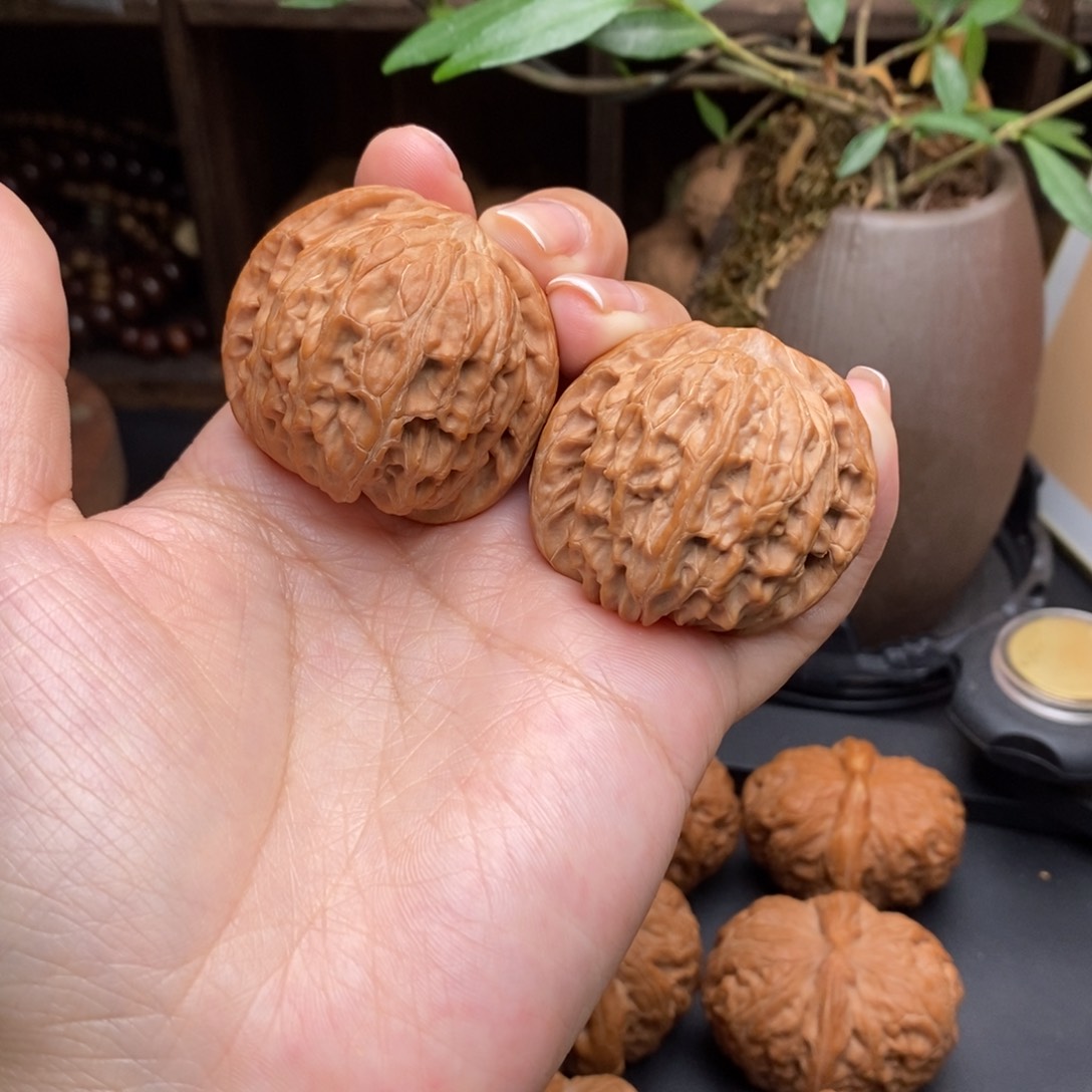 文玩核桃把件40全磨盘