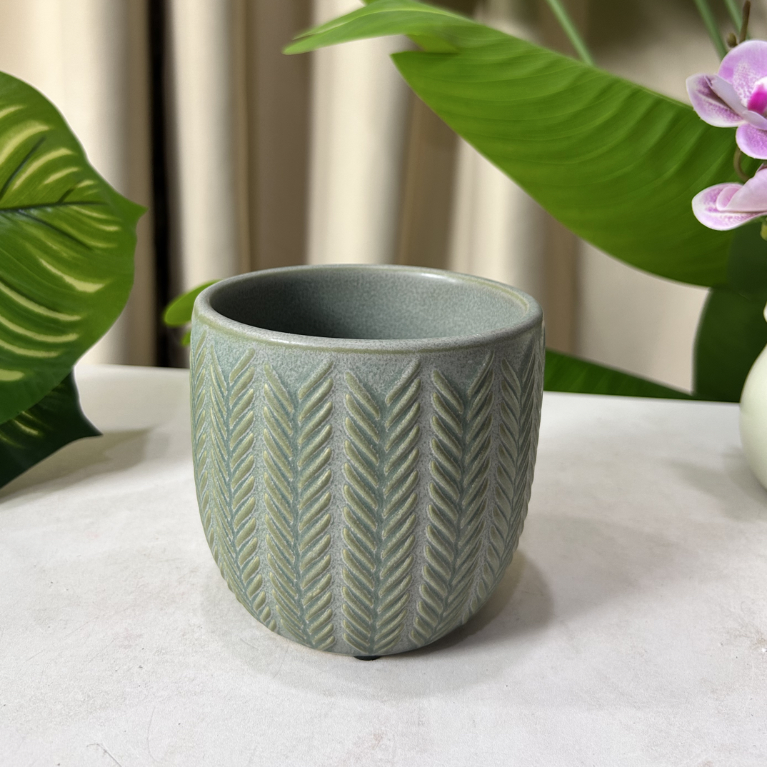 A48口11高11孔雀绿北欧风格创意室内外绿植盆栽花盆