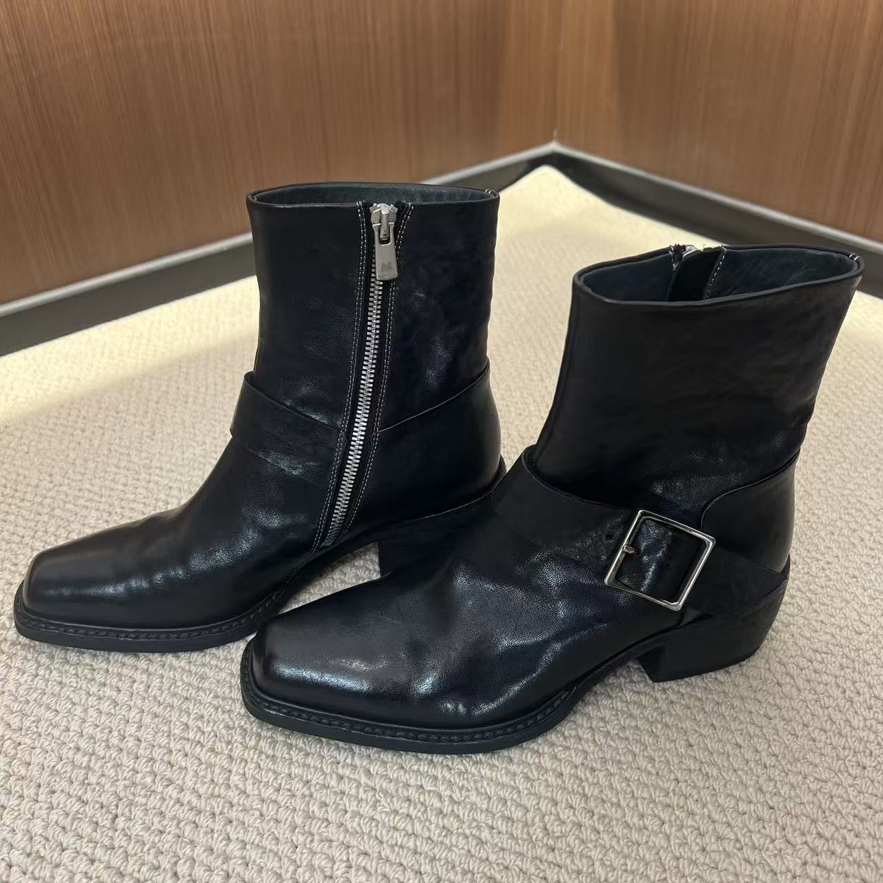 【HeiPa】马皮粗跟防滑马皮内里马皮鞋垫真皮大底z111