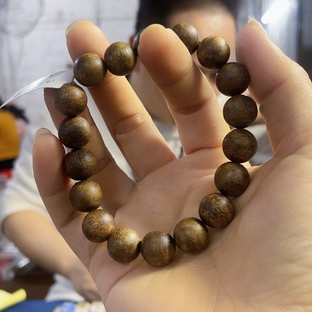 手串沉香野生白棋圆珠单圈1.2/10克多样性发一
