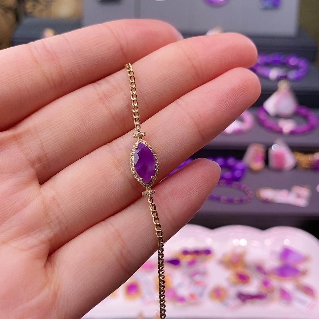 苏纪石（舒俱来）18K金镶嵌手链