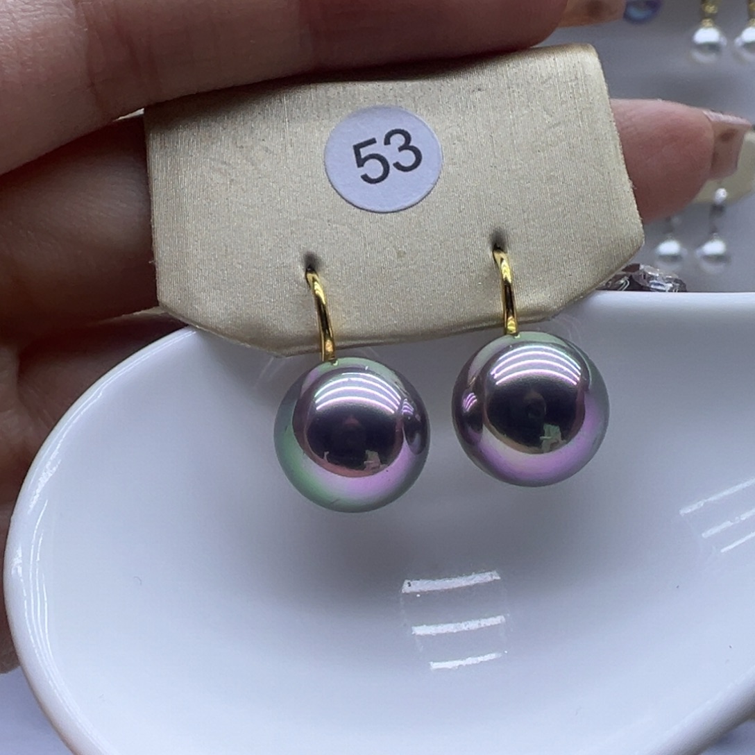 耳饰银S925镶嵌淡水珍珠