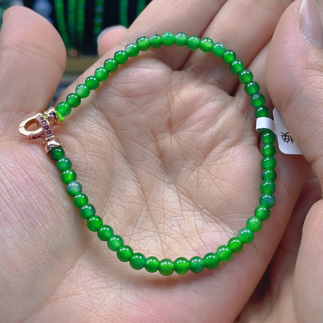 未镶嵌手链翡翠天然A货翡翠 正阳绿4